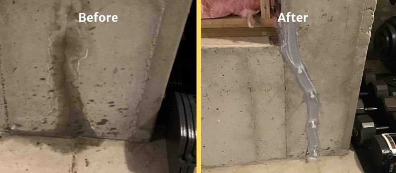 Andover Ma. Basement Wall Crack Repair