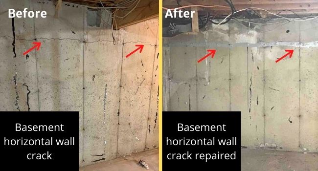 concrete wall crack repair Laconia NH