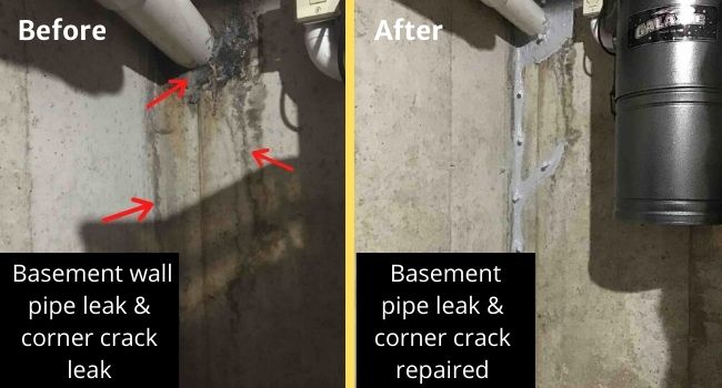 basement-wall-pipe-leak